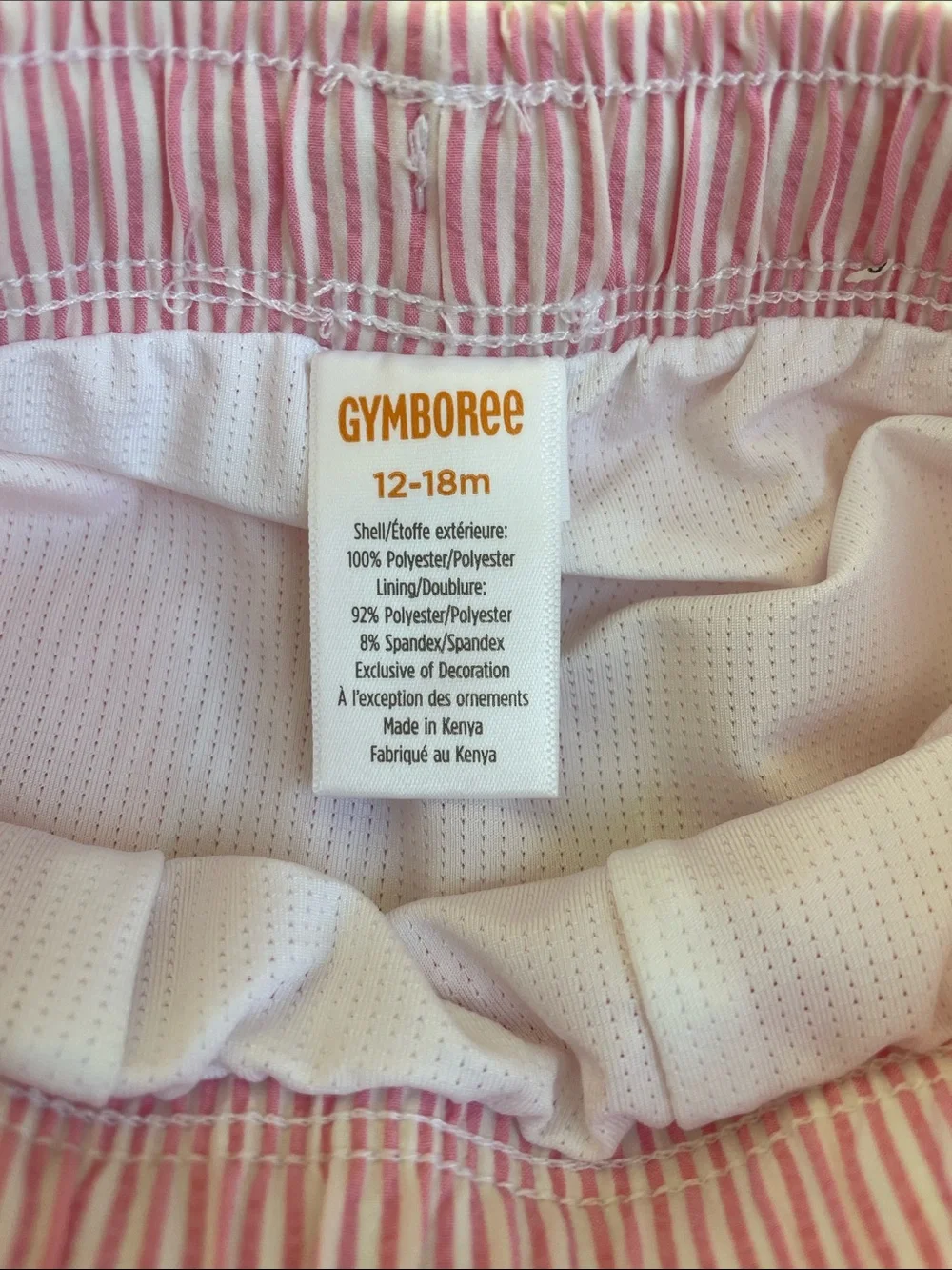 Gymboree Pink and White Seersucker Stripe Shorts